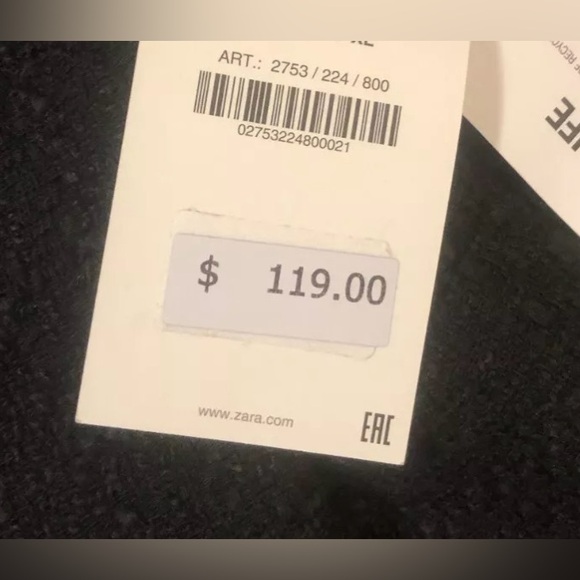 Zara Tweed Blazer Dress Jacket Suit Textured Black Gold Buttons Tailored M $119 - Picture 13 of 13